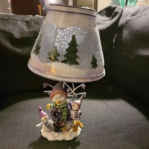 Home Interior & Gifts Snowman Candle Holder With Shade